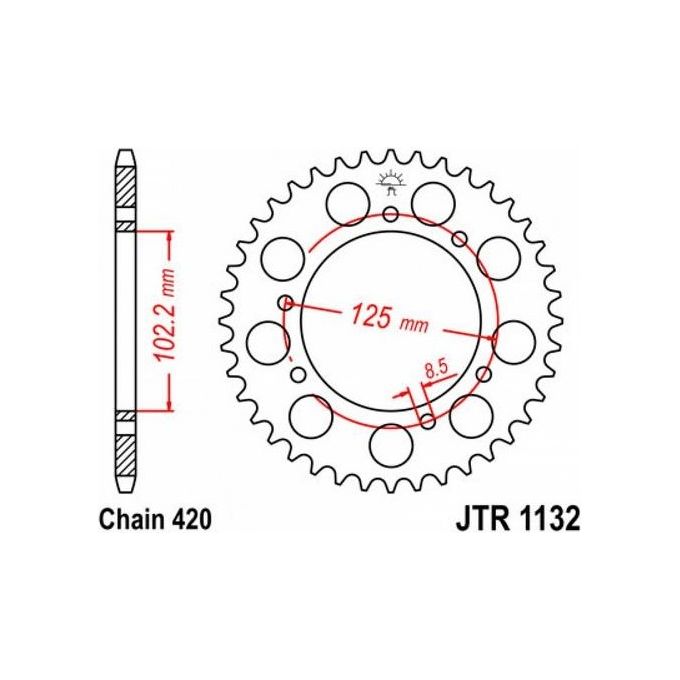 Jt Sprokets Corona Derbi 50 Senda R/SM/DRD Racing/DRD Pro 06-11 53 denti