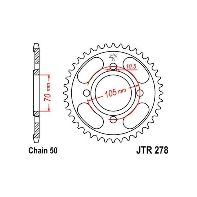 Jt Sprokets Corona Honda CB 360 34 denti