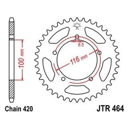 Jt Sprokets Corona Kawasaki KX60 83-03 44 denti