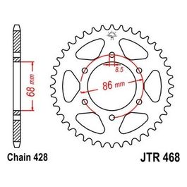 Jt Sprokets Corona Kawasaki AR LC 125 82- 36 denti