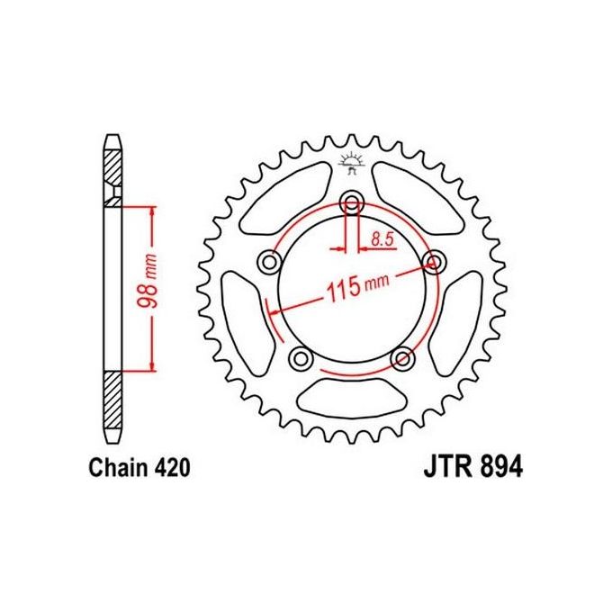 Jt Sprokets Corona KTM 65 SX 03-11 50 denti
