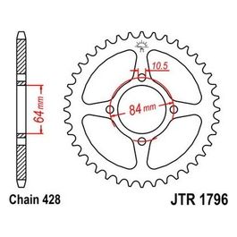 Jt Sprokets Corona Suzuki RV125 Van Van 07-12 49 denti