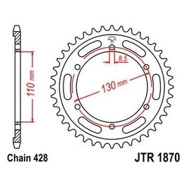 Jt Sprokets Corona Yamaha YBR 250 07-11 44 denti