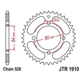 Jt Sprokets Corona Yamaha Quad YFM 125 Grizzly 04- 32 denti