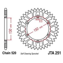 Jt Sprokets Corona Yamaha WR 250F 01-06 52 denti