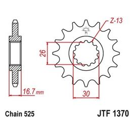 Pignone 1370 Z15Rb Ammortizzato Honda CB650F 14- - 