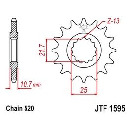 Jt Sprokets Pignone 1595 Z16Rb Yamaha FZ6 600 09-12 XJ6/Diversion 09