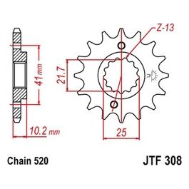 Jt Sprokets Pignone 308 Z14Rb Ammortizzato