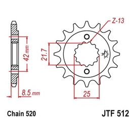 Jt Sprokets Pignone 512 Z16Rb Ammortizzato Suzuki 400 VZ Marauder