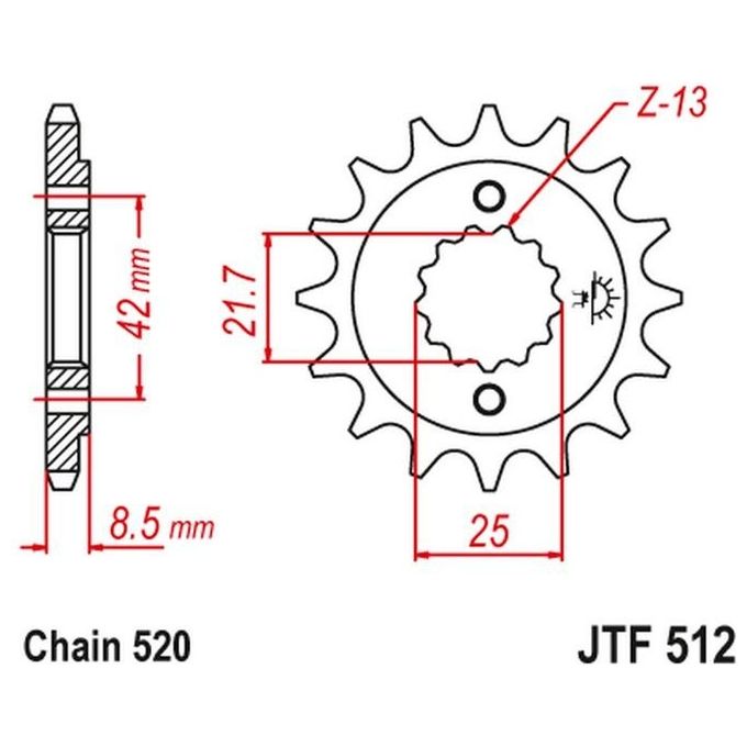 Jt Sprokets Pignone 512 Z16Rb Ammortizzato Suzuki 400 VZ Marauder