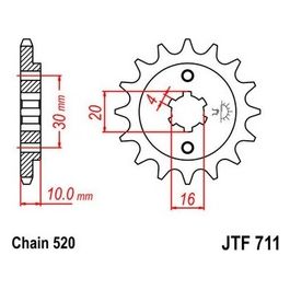 Jt Sprokets Pignone Cagiva 125 Aletta Oro 85-87; W8 99 12 denti