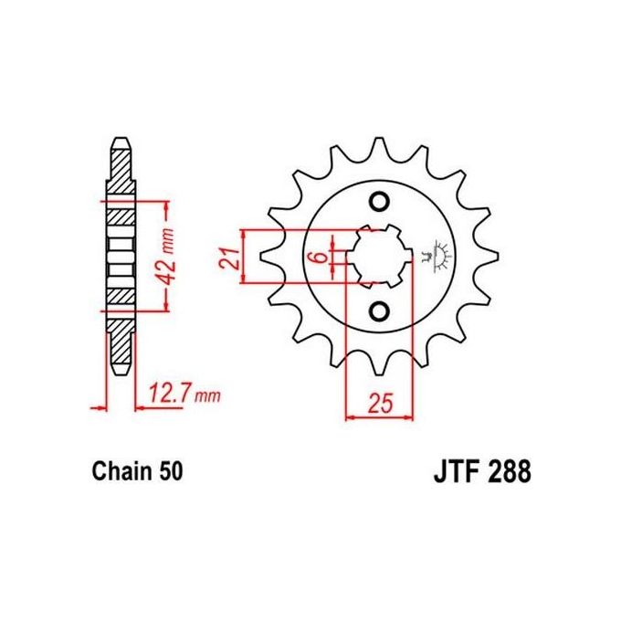 Jt Sprokets Pignone Honda CB 500 F Four 72-77 17 denti