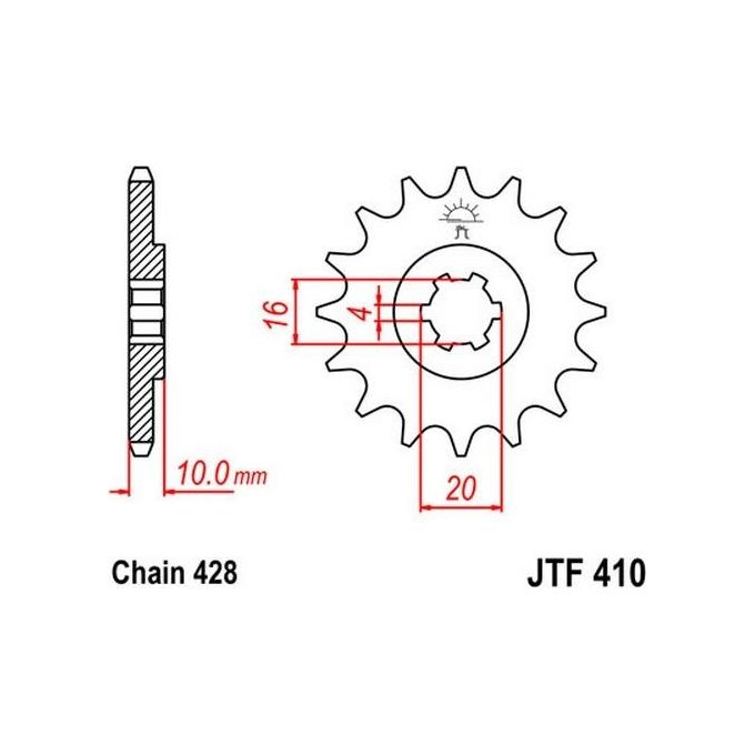 Jt Sprokets Pignone Jt 410 Z14
