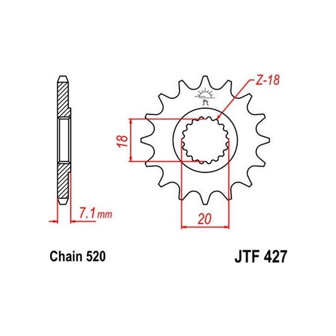 Jt Sprokets Pignone Jt 427 Z14