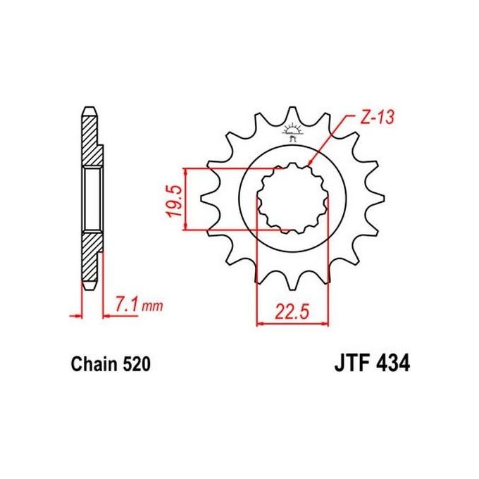 Jt Sprokets Pignone Jt 434 Z14