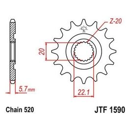 Jt Sprokets Pignone Jt 1590 Z12 