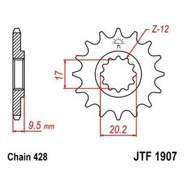 Jt Sprokets Pignone KTM SX/XC 85/105 04- 13 denti