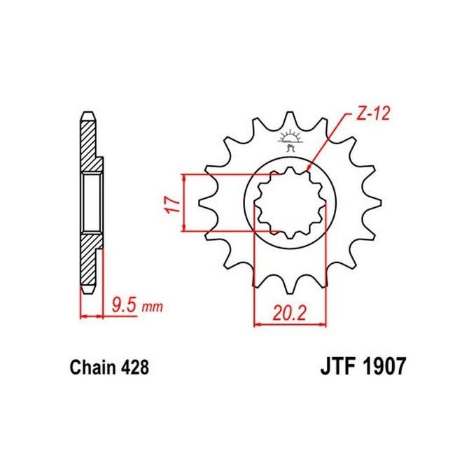 Jt Sprokets Pignone KTM SX/XC 85/105 04- 13 denti