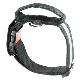 Collare per cani con maniglia Color e Gray L - 5 cm|Circonferenza 49-70 cm Nero