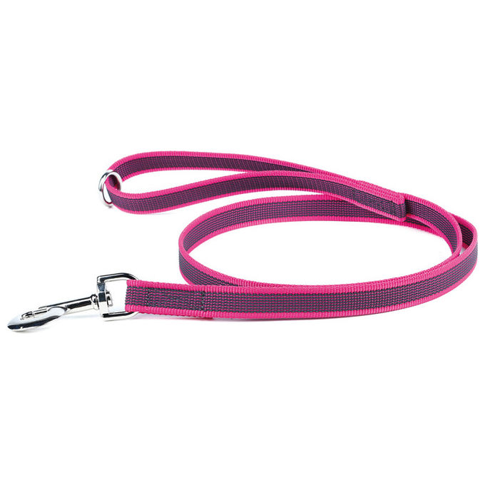 Julius-K9 Guinzaglio per cani con maniglia Color e Gray Super-Grip 2 x 200 cm L - 2 cm-Lunghezza 200 cm Rosa