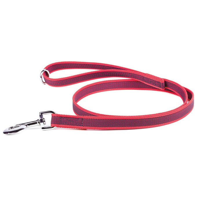 Julius-K9 Guinzaglio per cani regolabile Color e Gray Super-Grip L - 2 cm-Lunghezza max 220 cm Rosso