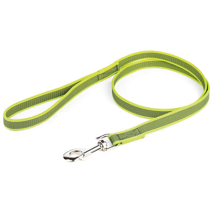Julius-K9 Guinzaglio per cani con maniglia Color e Gray Super-Grip 1,42 x 120 cm M - 2 cm-Lunghezza 120 cm Giallo Fluo