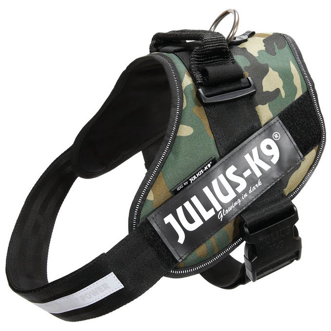 Julius-K9 Pettorina per cani IDC Powerharness Tg. 1 L - Tg. 1 (Circonferenza 63-85 cm Peso 23-30 Kg) Camouflage