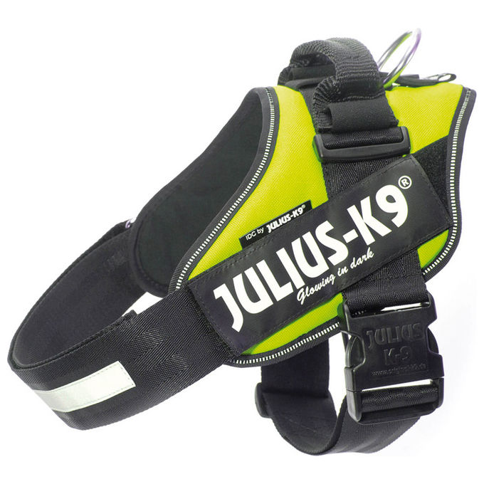 Julius-K9 Pettorina per cani IDC Powerharness Tg. 1 L - Tg. 1 (Circonferenza 63-85 cm Peso 23-30 Kg) Giallo Fluo