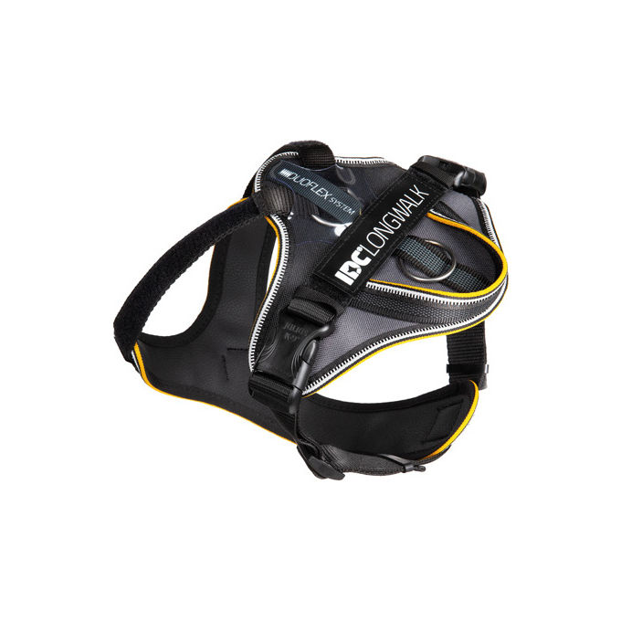 Julius-K9 Pettorina per cani IDC Longwalk Tg. S, M, L, XL, 2XL S - (Circonferenza 49-66 cm Peso 9-15 Kg) Nero