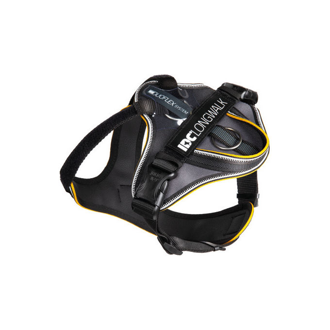 Julius-K9 Pettorina per cani IDC Longwalk Tg. S, M, L, XL, 2XL XL - (Circonferenza 70-90 cm Peso 26-33 Kg) Nero