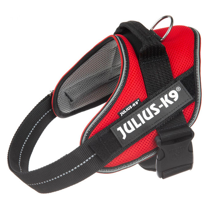 Julius-K9 Pettorina estiva per cani IDC Powair M - (Circonferenza 58-76 cm Peso 14-25 Kg) Rosso
