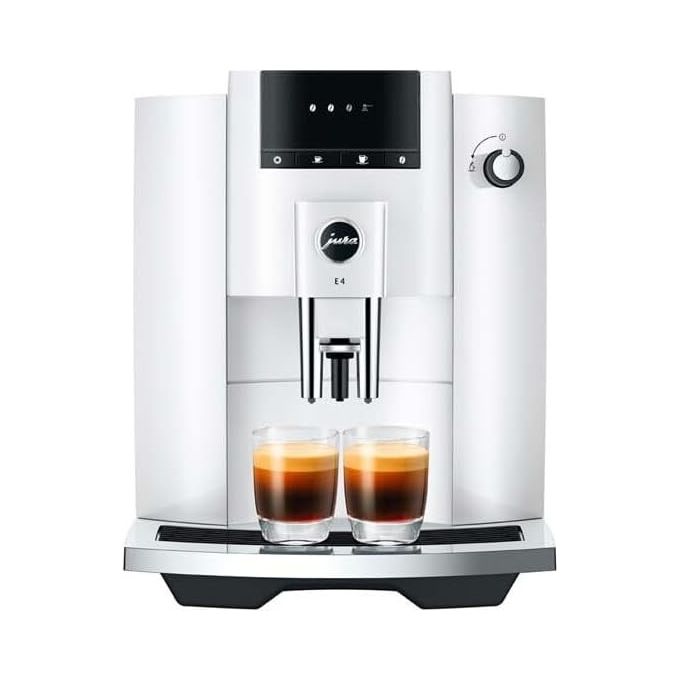 Image of JURA E4 Piano bianco - Macchina da caffe' automatica, 1,9 L, 15 bar, 1450 W, macinacaffe' Aroma Professional, infusione 3D, display a simboli, Bianco