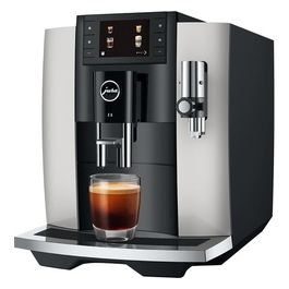 E8 Platinum - Macchina da caffè automatica, 1,9 L, 15 bar, 1450 W, 17 specialità, macinacaffè P.A.G.2, display da 3,5'', sistema cappuccino, Platino