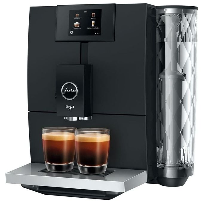 Image of JURA ENA 8 Full Metropolitan nero - Macchina da caffe' automatica, 1,1 L, 15 bar, 1450 W, 15 specialita', macinacaffe' Aroma G3, display TFT, sistema cappuccino, Nero