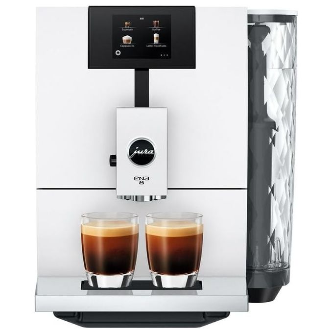Image of JURA ENA 8 Full Nordic bianco - Macchina da caffe' automatica, 1,1 L, 15 bar, 1450 W, 15 specialita', macinacaffe' Aroma G3, display TFT, sistema cappuccino, Bianco