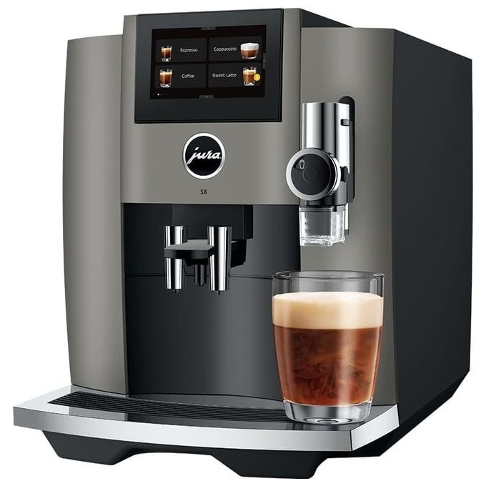 Image of JURA S8 Dark Inox - Macchina da caffe' automatica, 1,9 L, 15 bar, 1450 W, 27 specialita', macinacaffe' Professional Aroma Grinder, display touch da 4,3'', funzione Sweet Foam, Dark Inox