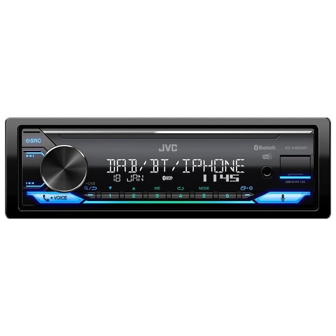 JVC KD-X482DBT Sintolettore Mechaless Bluetooth dab Tuner Illuminazione Variabile Supporta Alexa