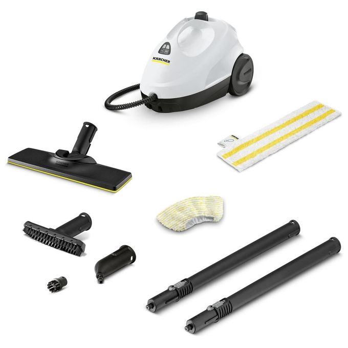 Image of Kärcher SC 2 EasyFix Pulitore a Vapore 1500 W Serbatoio 1 litro Bocchetta pavimenti e panno EasyFix Bocchetta Manuale e Panno Spazzola Tonda Bianco