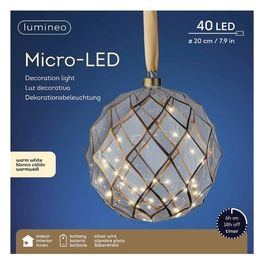 Decoro Sfera Vetro con Micro Led Trasparente