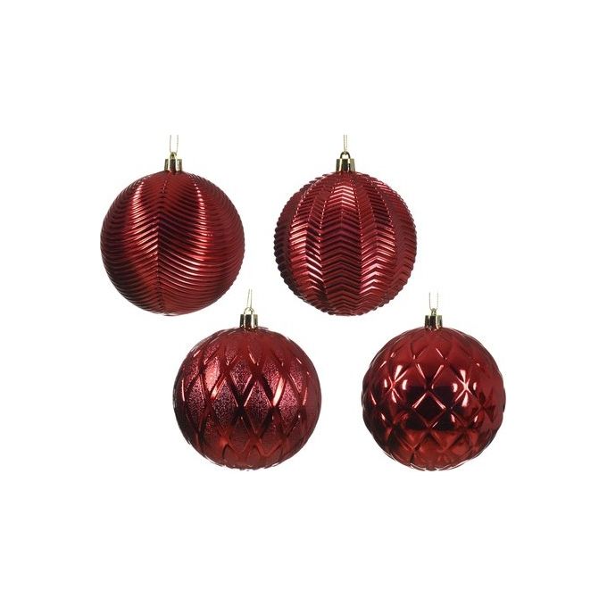 Kaemingk Pallina Albero Sfera Christmas Red Assortito