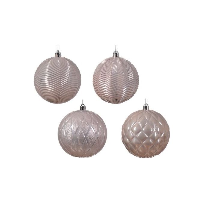 Kaemingk Pallina Albero Sfera Blush Pink Assortito