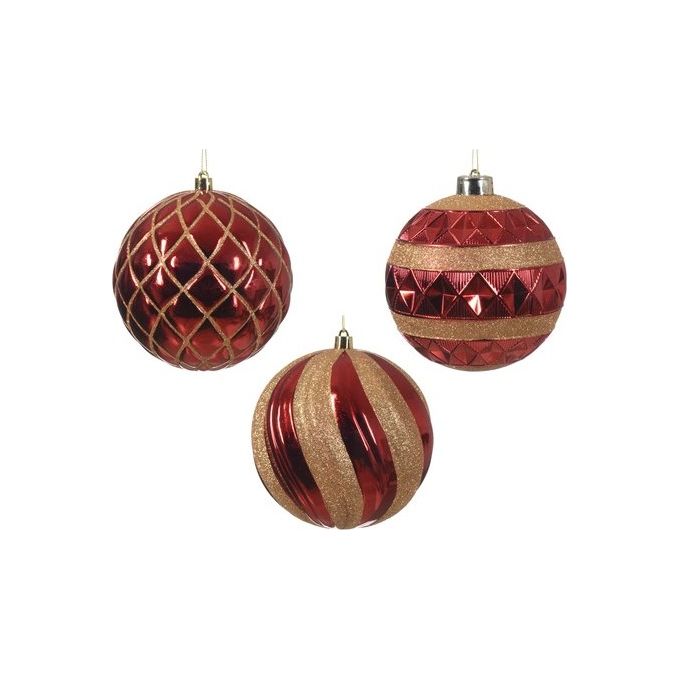 Kaemingk Pallina Albero Sfera Christmas Red Assortito