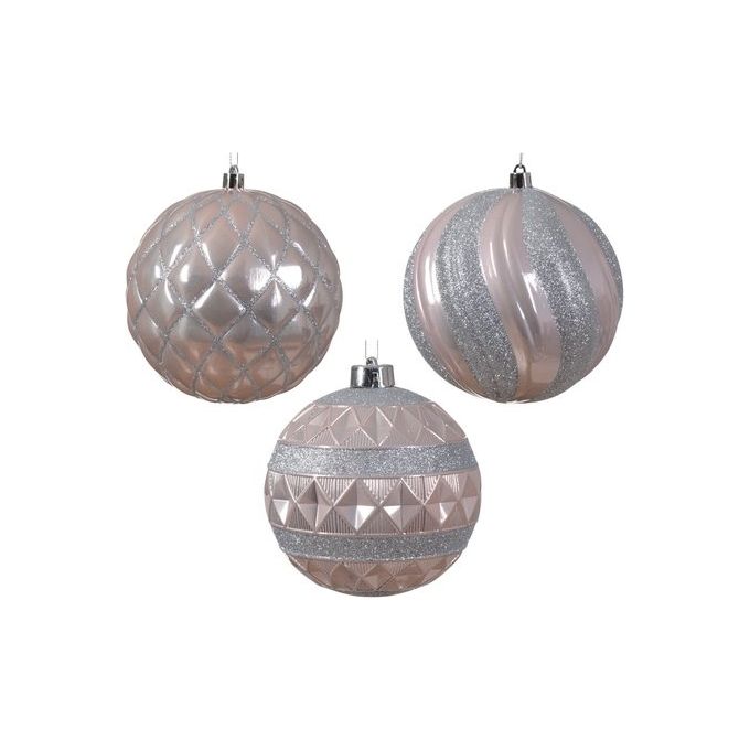 Kaemingk Pallina Albero Sfera Blush Pink Assortito