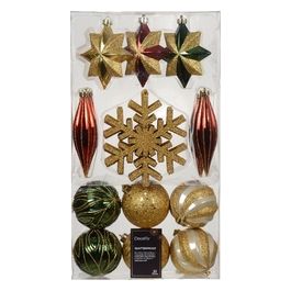 Palline da Albero Mixbox Sfere e Soggetti Red Gold