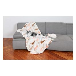 Kanguru Plaid Morbidissimo Set Coordinato con Pesce Imbottito Gatto per Coperte Calde e Confortevoli