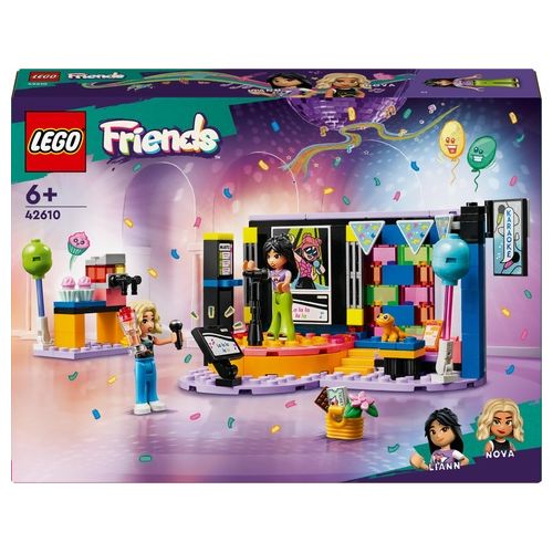 LEGO Friends 42610 Karaoke Party, Giochi Musicali per Bambini di 6+ Anni con Palco Girevole e 2 Mini Bamboline di Liann e Nova