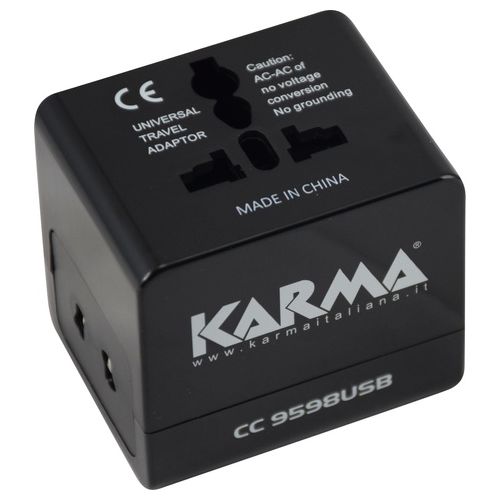 Karma CC 9598USB Adattatore elettrico universale con 2 USB