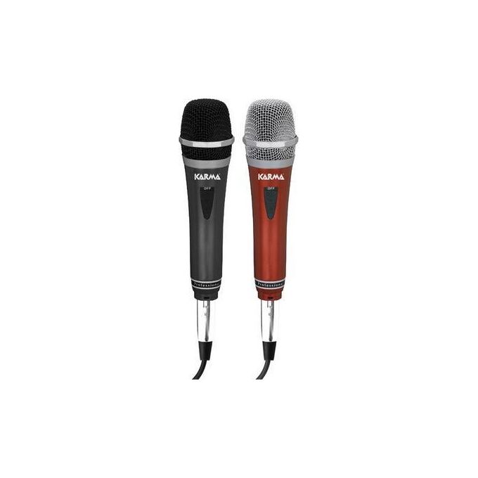Karma Kit 2 Microfoni Dinamici Rosso e Nero, 6.3mm, 4 m