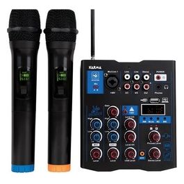 Mixer Disc Jockey Mxw 5 5 Canali con Doppio Radiomicrofono Vhf