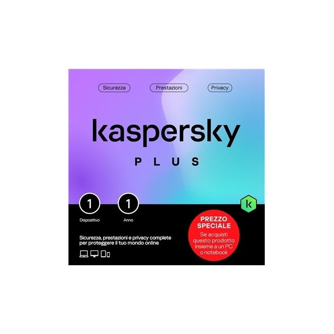 Kaspersky Slimbox Plus Antivirus - 1 Dispositivo - VPN Illimitata - Protezione Internet
